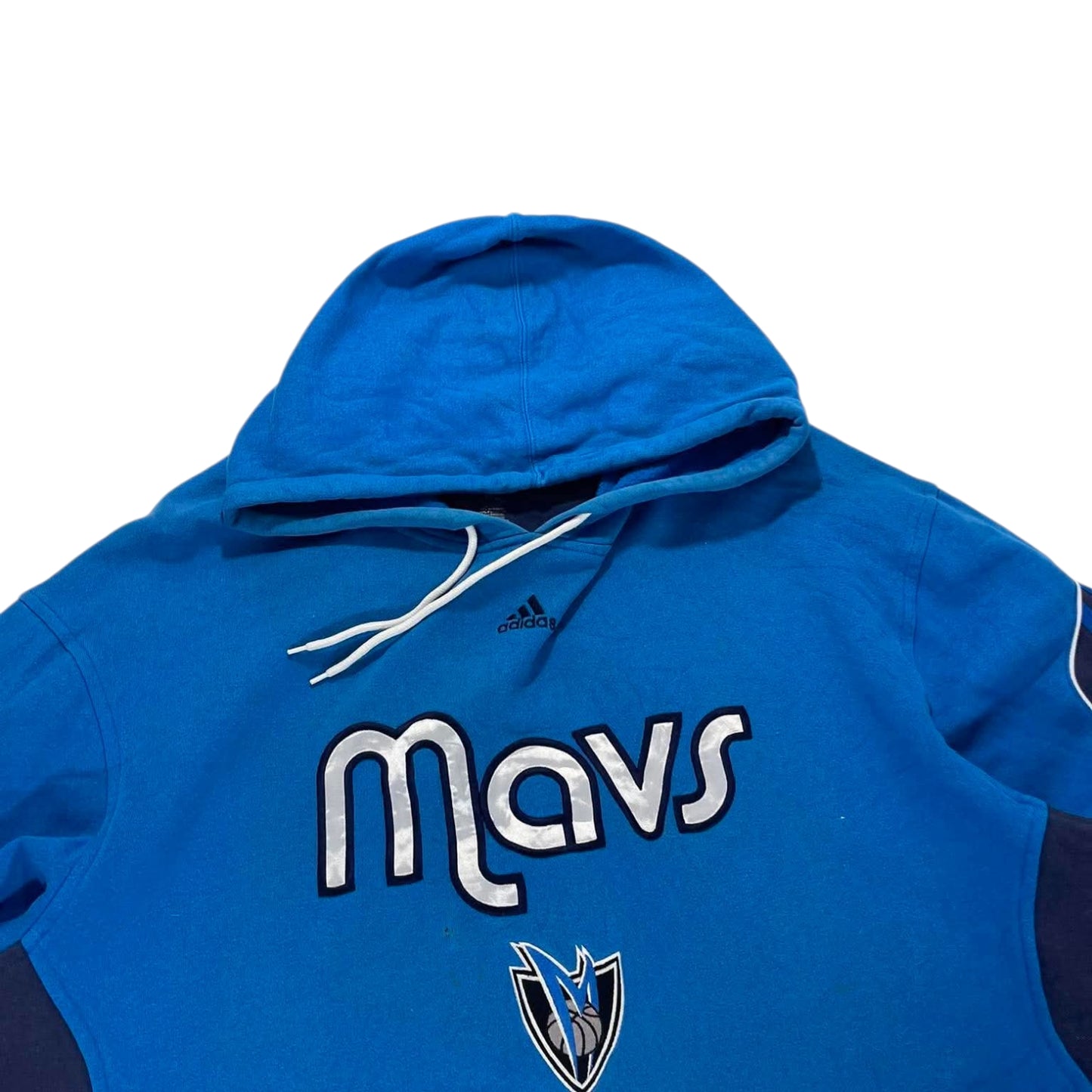 VINTAGE ADIDAS DALLAS MAVERICKS BLUE HOODIE (XL-XXL)
