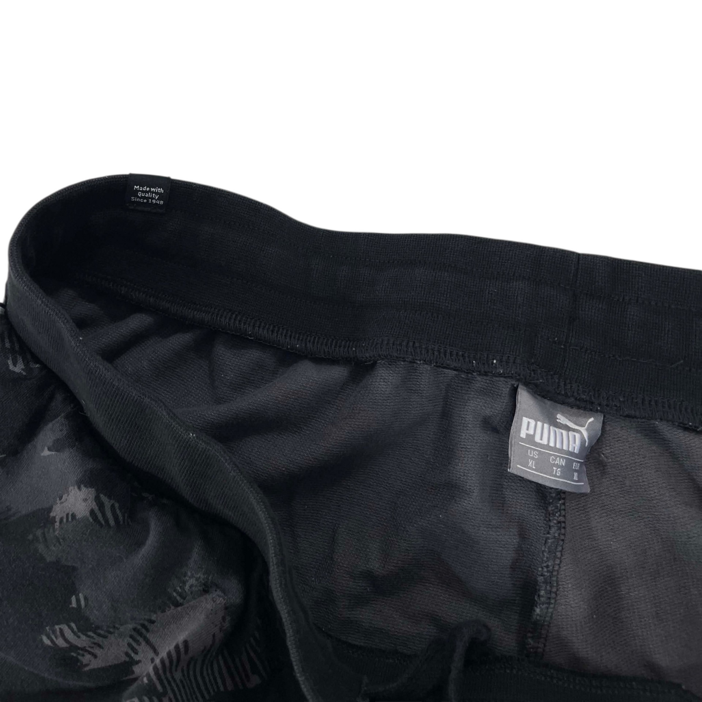 PUMA BLACK & GRAY CAMOUFLAGE SWEATPANTS (XL)