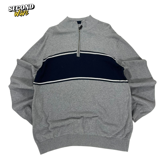 VINTAGE NAUTICA GREY QUARTER ZIP SWEATSHIRT (XL)