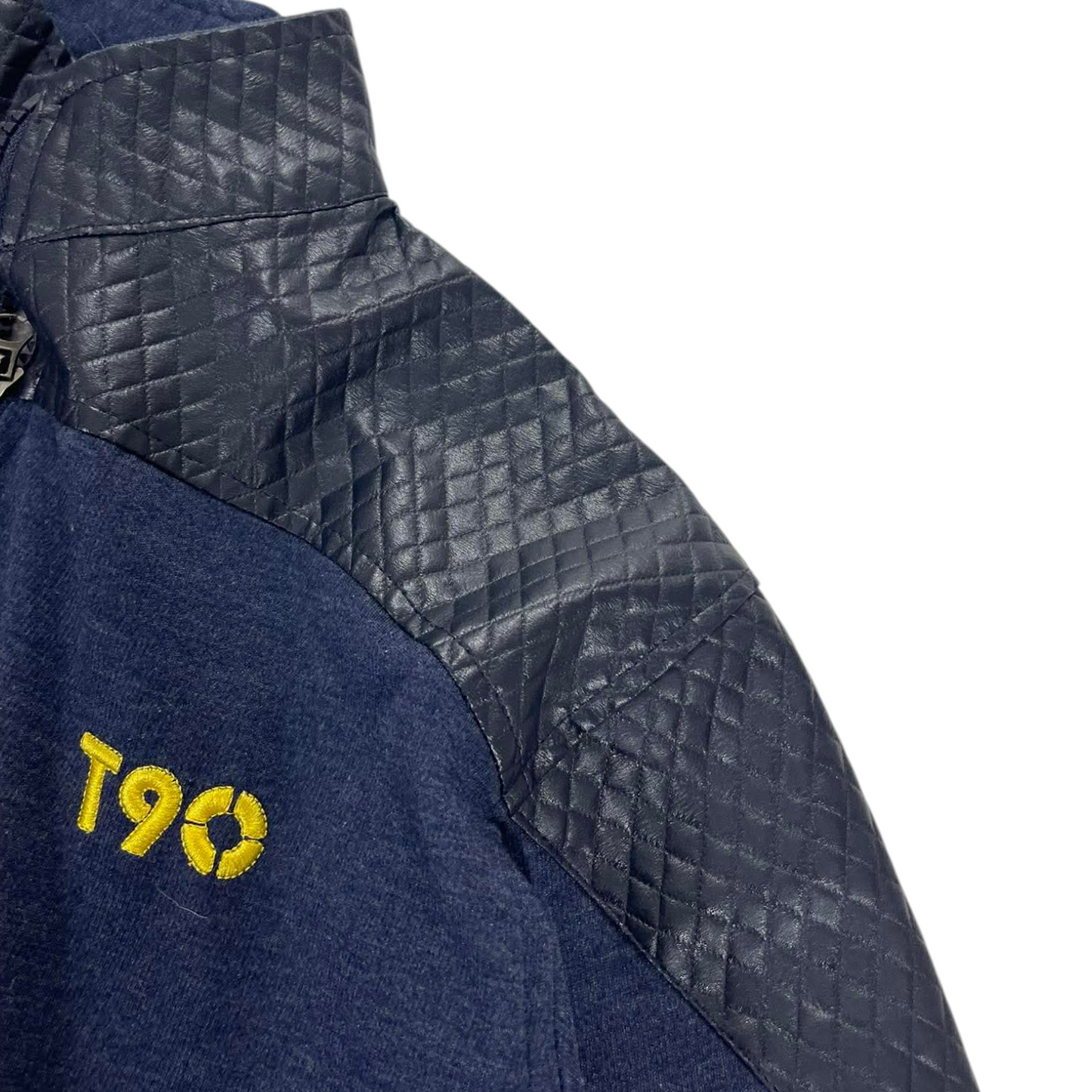 NIKE T90 NAVY BLUE ZIP UP JACKET WITH QUALIFIED SLEEVES AND POCKETS (M)