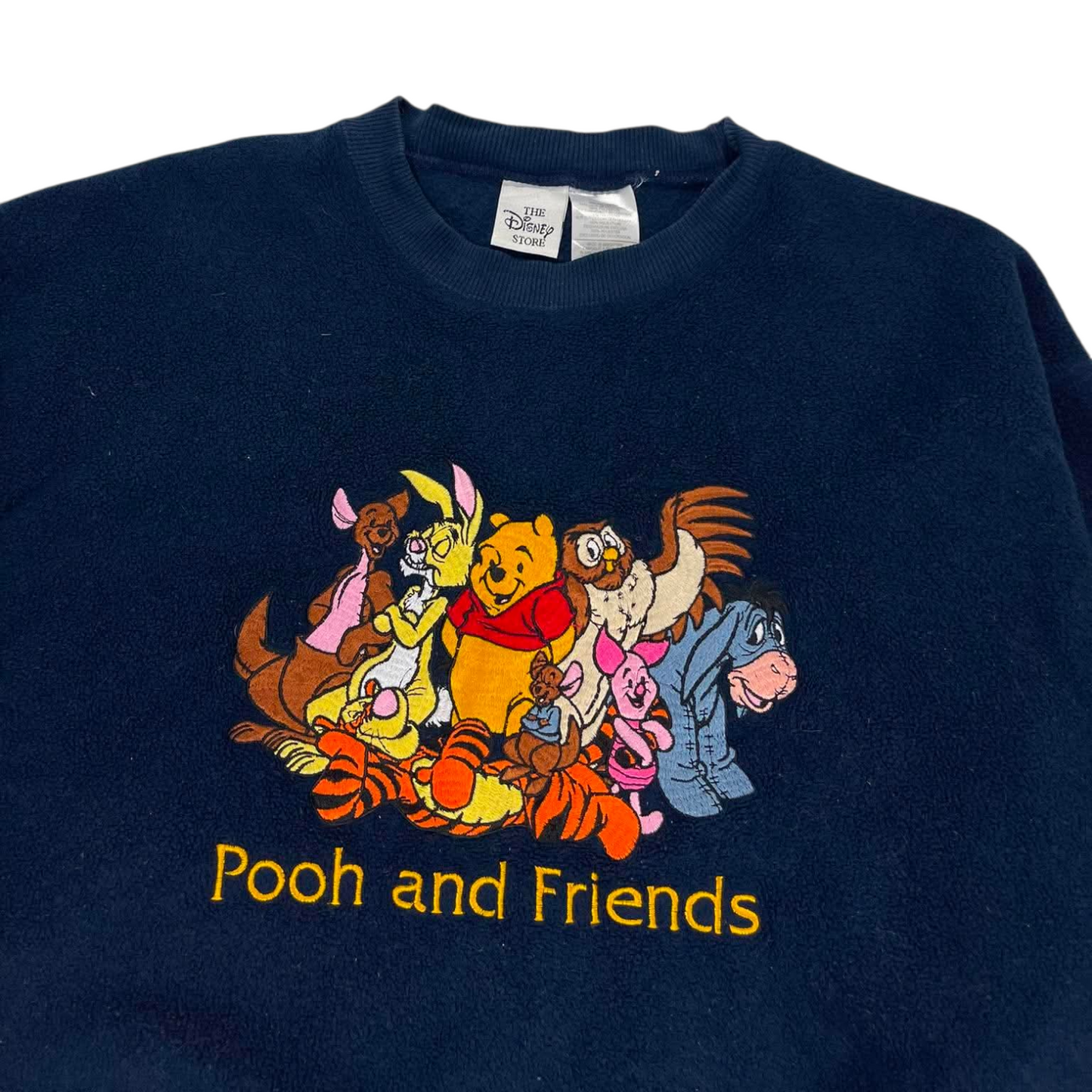 VINTAGE EMBROIDERED DISNEY WINNIE THE POOH NAVY SWEATSHIRT (L)