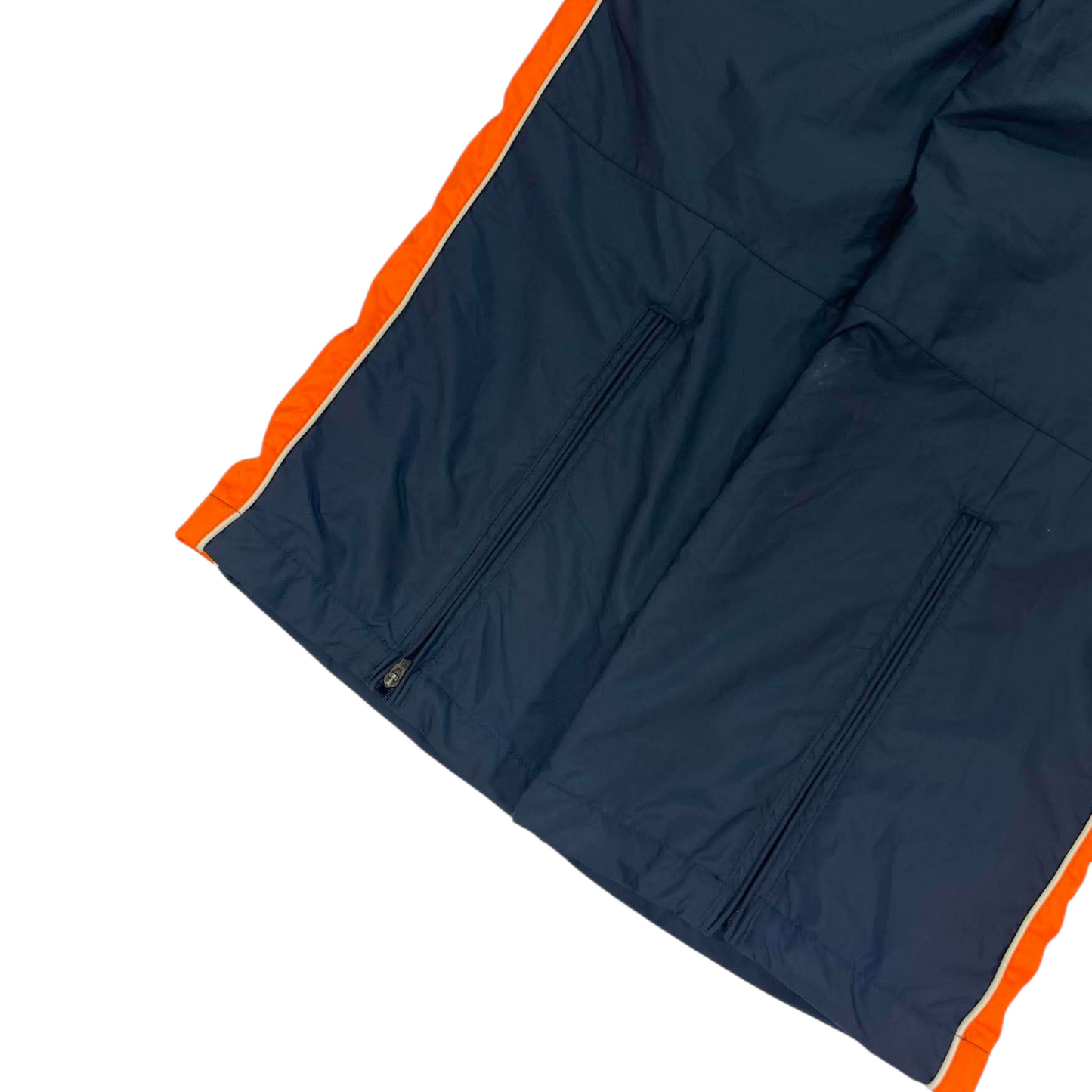 NIKE NAVY BLUE TRACK PANTS WITH ORANGE HIT (L)