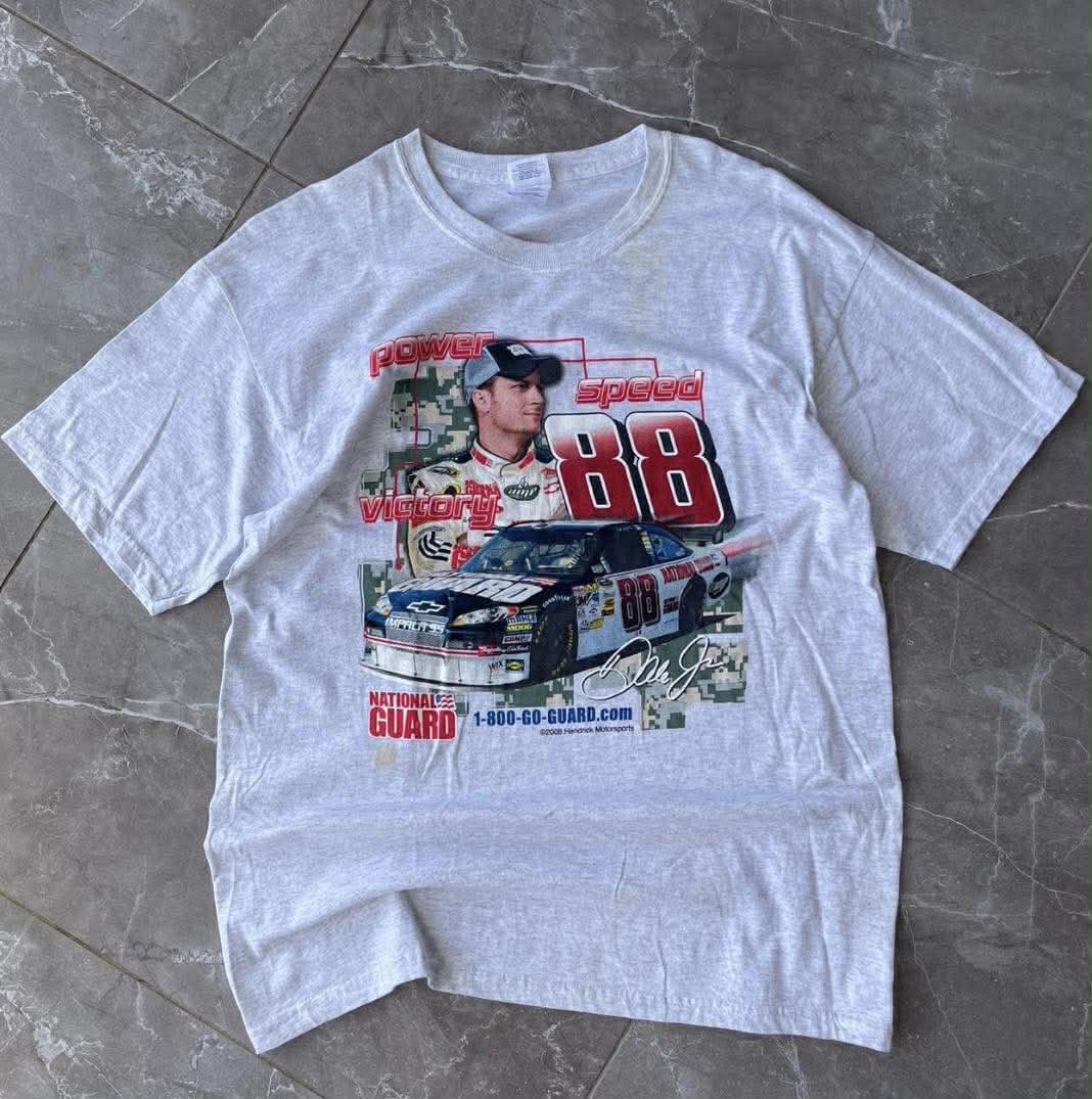 VINTAGE DALE EARNHARDT JR. GREY RACING TEE (L)