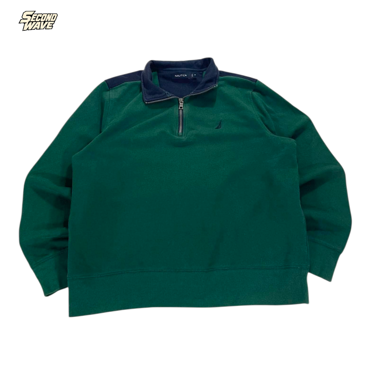 VINTAGE NAUTICA GREEN QUARTER ZIP (M)