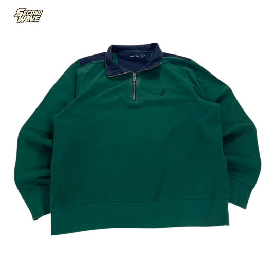 VINTAGE NAUTICA GREEN QUARTER ZIP (M)