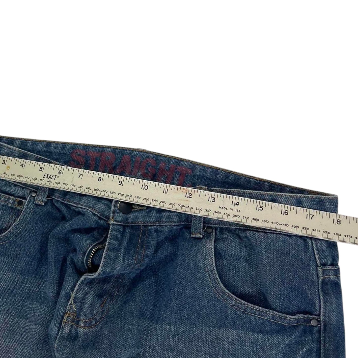 VINTAGE STRAIGHT DENIM JEANS (36)