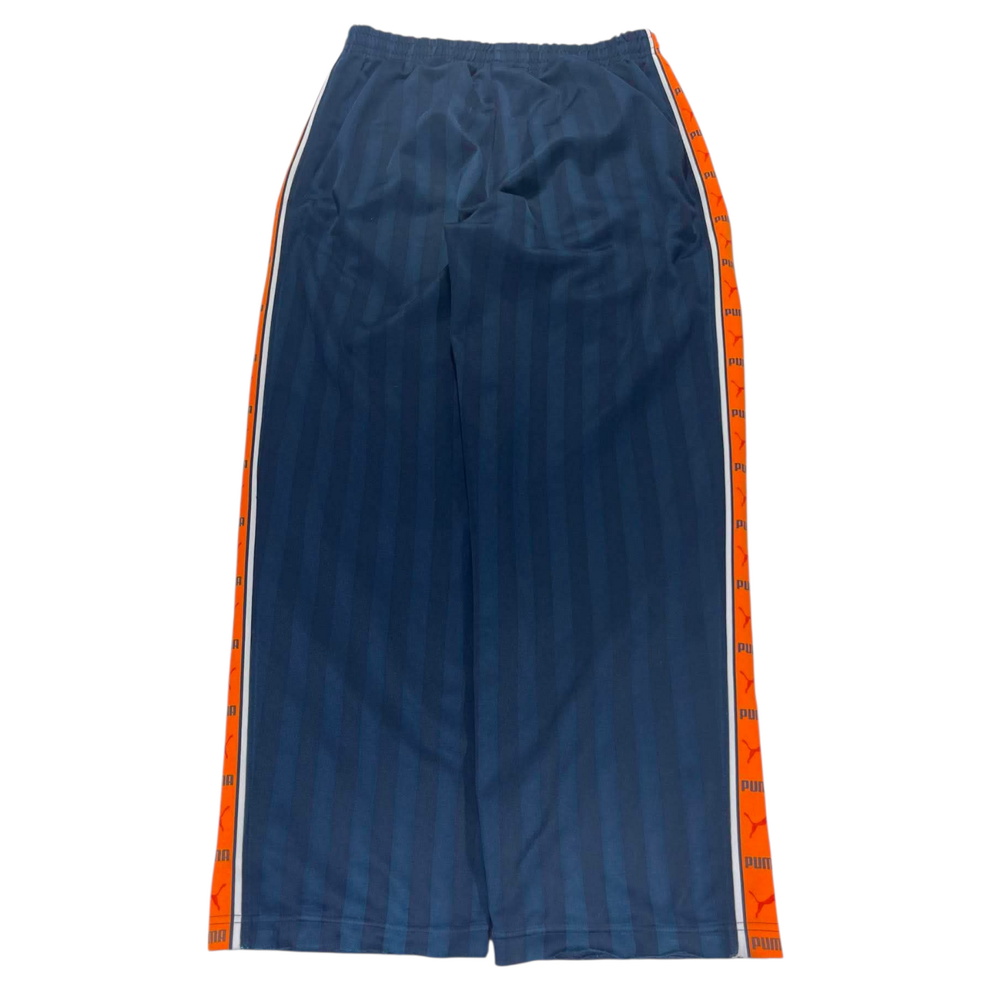 VINTAGE PUMA NAVY BLUE TRACK PANTS (L)