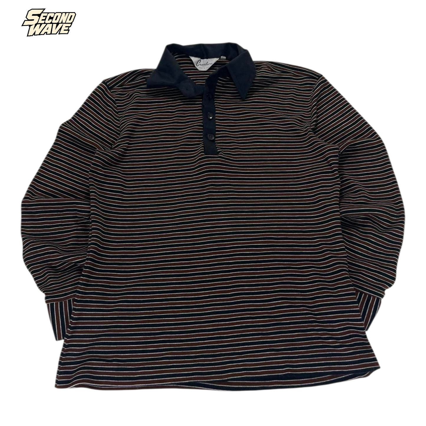CASUALAIRE LONG SLEEVE STRIPED POLO SHIRT (S)