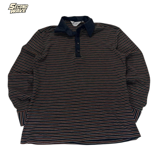 CASUALAIRE LONG SLEEVE STRIPED POLO SHIRT (S)