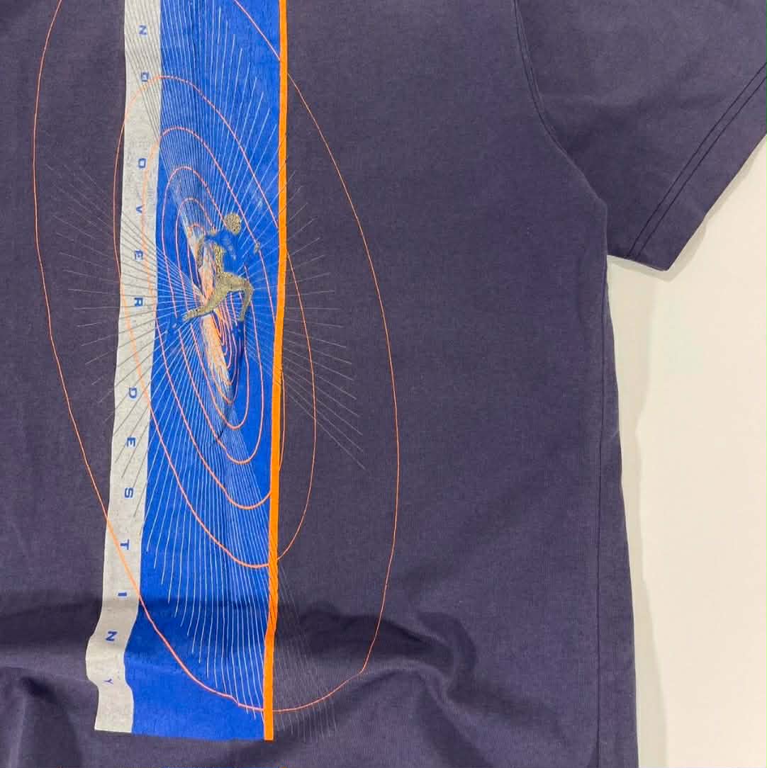 VINTAGE NIKE NAVY BLUE COTTON T-SHIRT (M-L)