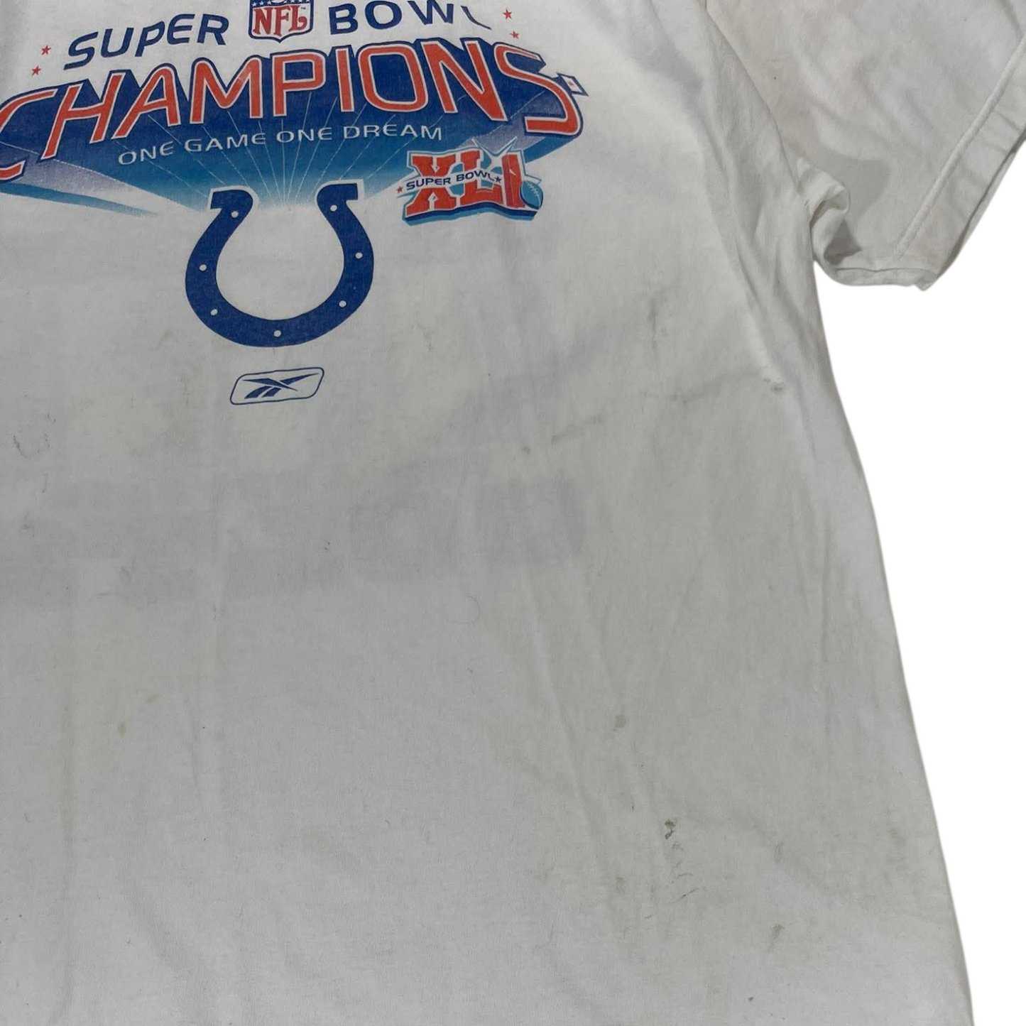 2007 INDIANAPOLIS COLTS SUPER BOWL CHAMPIONS WHITE T-SHIRT (L)