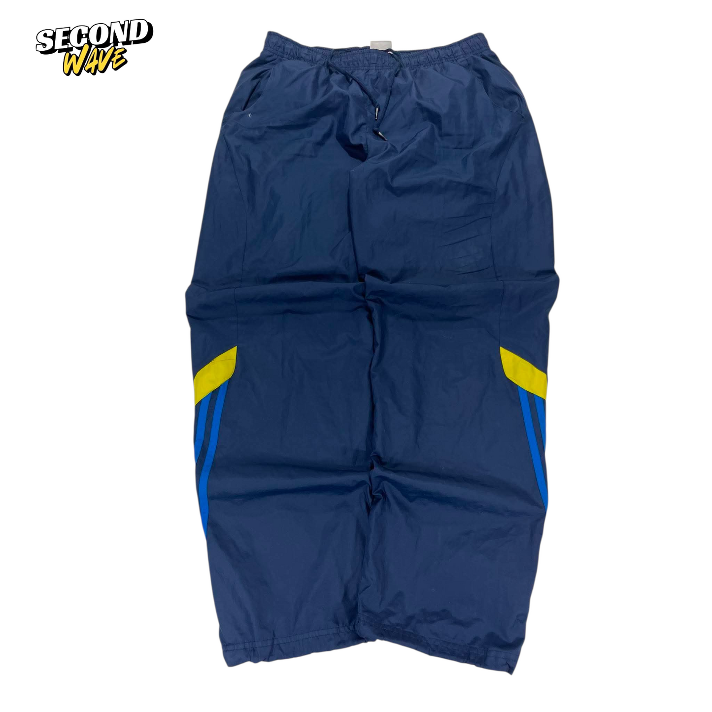VINTAGE ADIDAS NAVY TRACK PANTS (L)