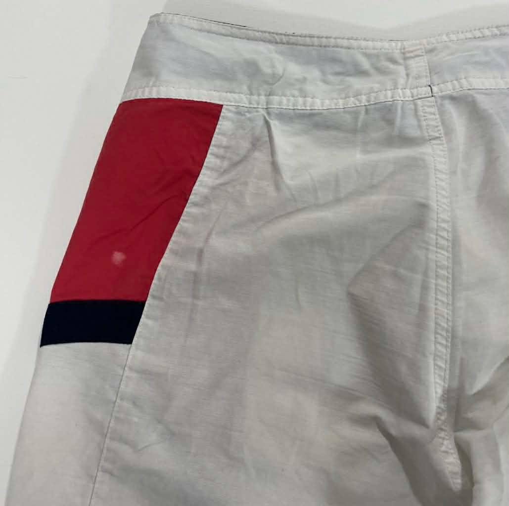 VINTAGE NAUTICA COMPETITION WHITE & RED SWIM TRUNKS (M)