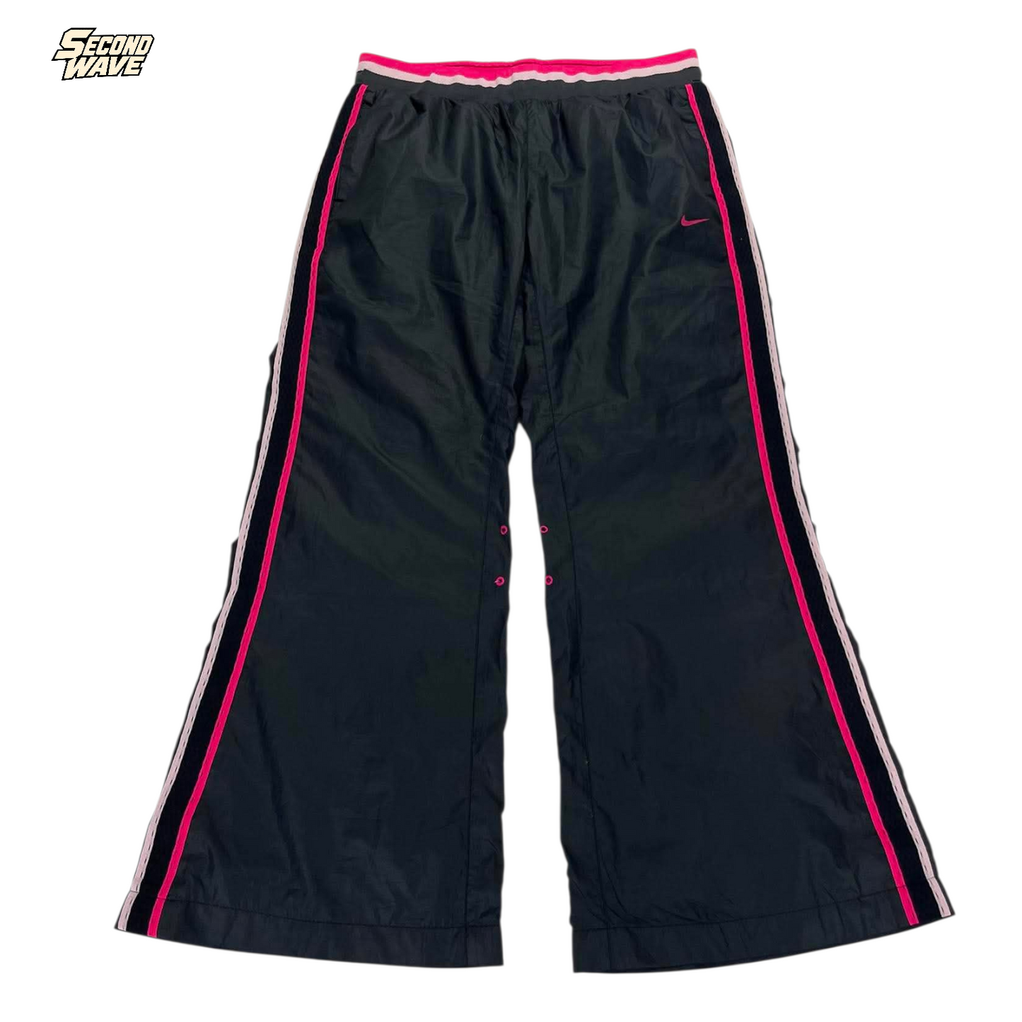 Y2K NIKE BLACK/PINK TRACK PANTS (M-L) ⁵