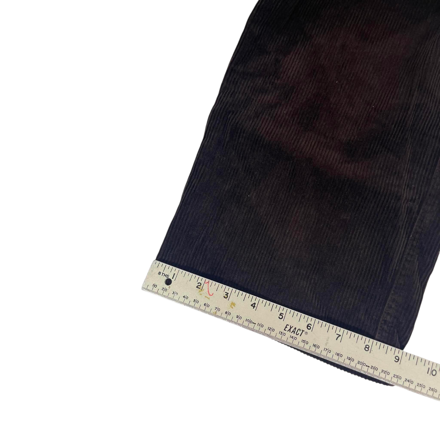 DARK BROWN CHISEL CORDUROY WIDE LEG TROUSERS (34)