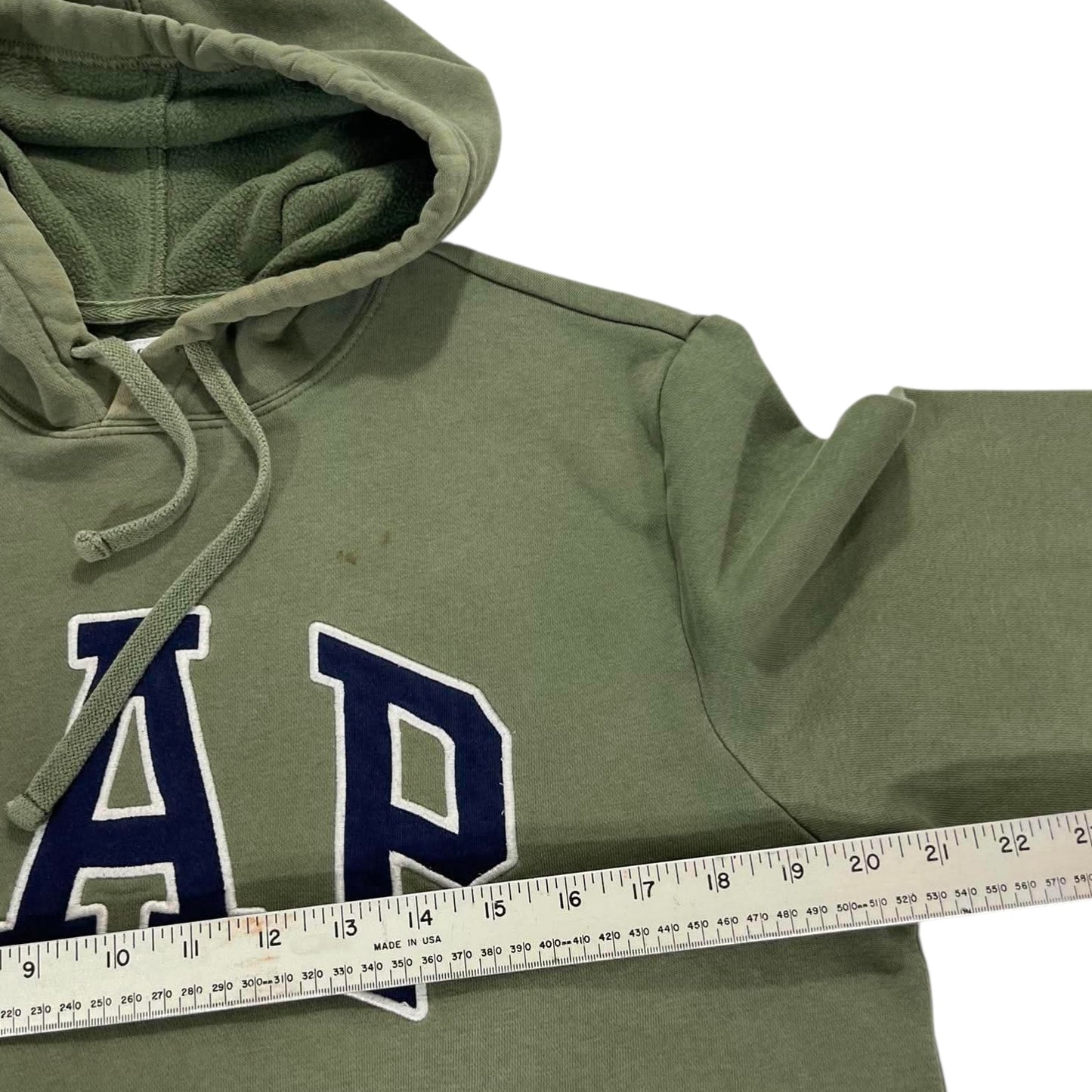 VINTAGE OLIVE GAP GREEN HOODIE (M)