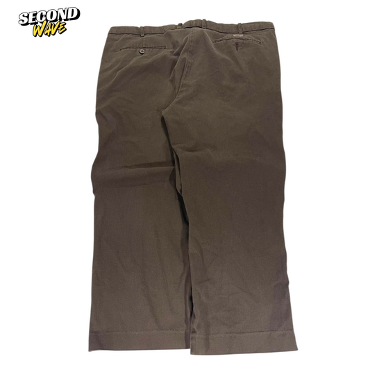 VINTAGE WIDE SAVANE BROWN CHINO PANTS (38)