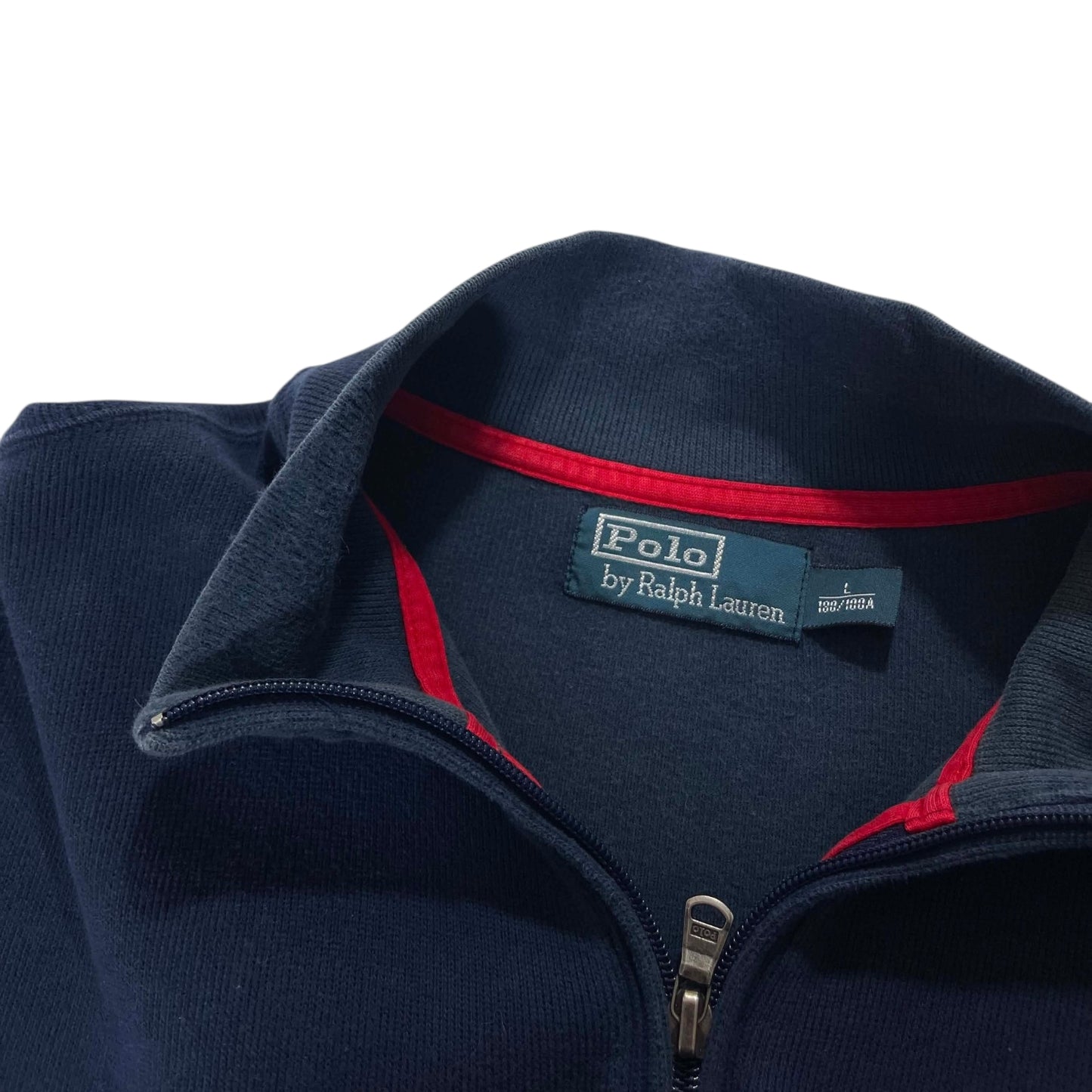 VINTAGE BIG PONY POLO RALPH LAUREN NAVY BLUE QUARTER ZIP (L)
