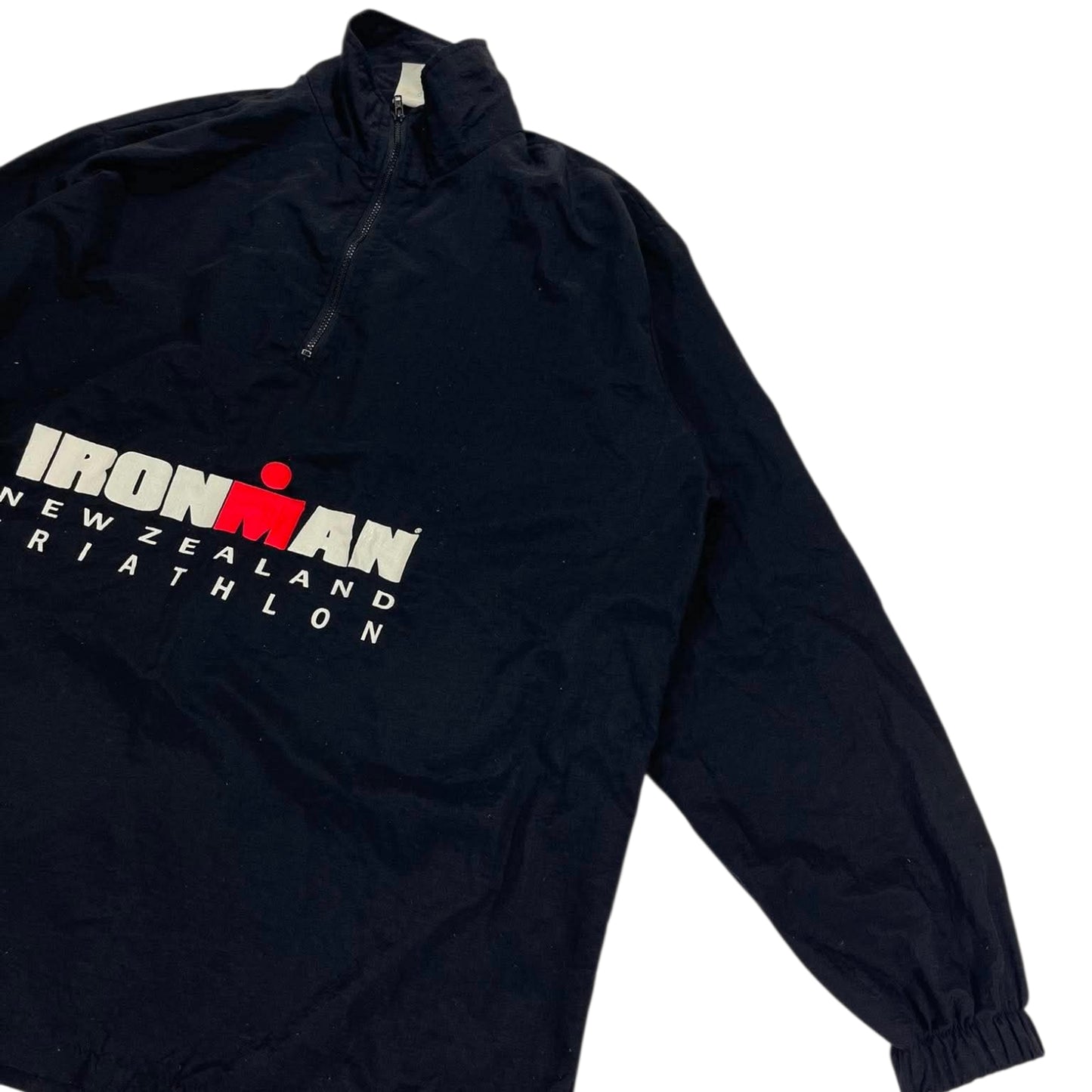 VINTAGE IRONMAN NEW ZEALAND TRIATHLON BLACK WINDBREAKER (L)