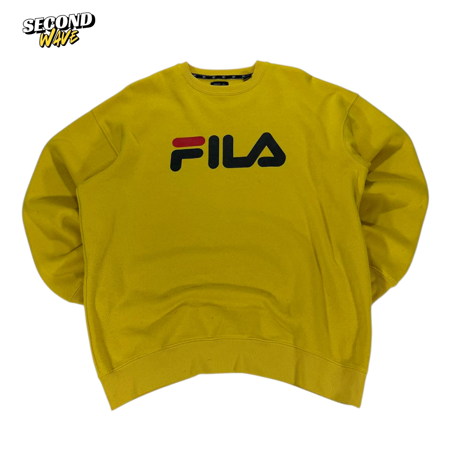 VINTAGE FILA YELLOW CREWNECK SWEATSHIRT (M)