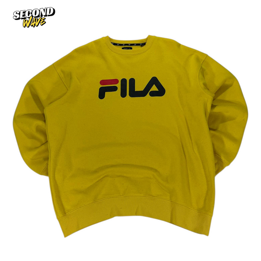 VINTAGE FILA YELLOW CREWNECK SWEATSHIRT (M)