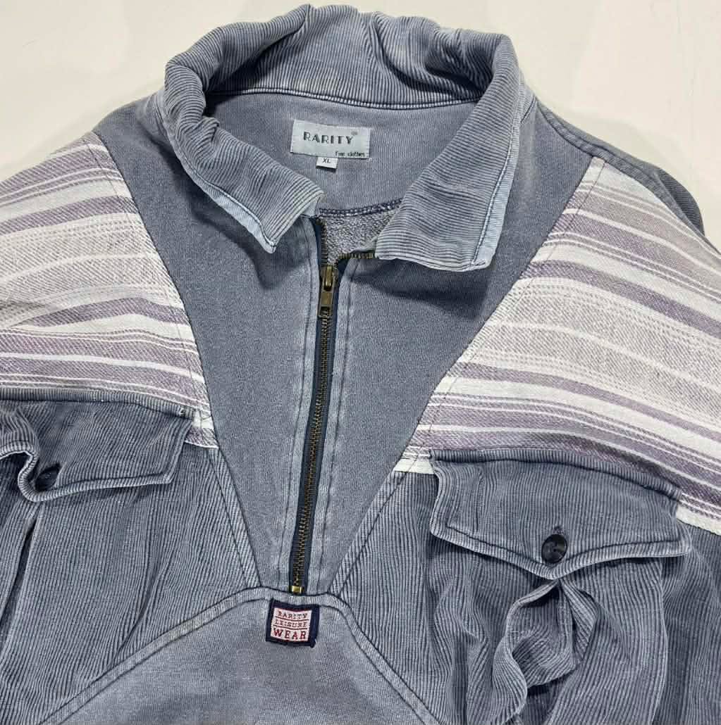 VINTAGE MULTI POCKET RARITY QUARTER ZIP SWEATSHIRT (XL)