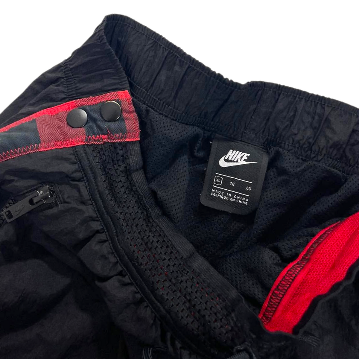 NIKE BLACK FLANNEL SIDE TRACK PANTS⁴ (XL)