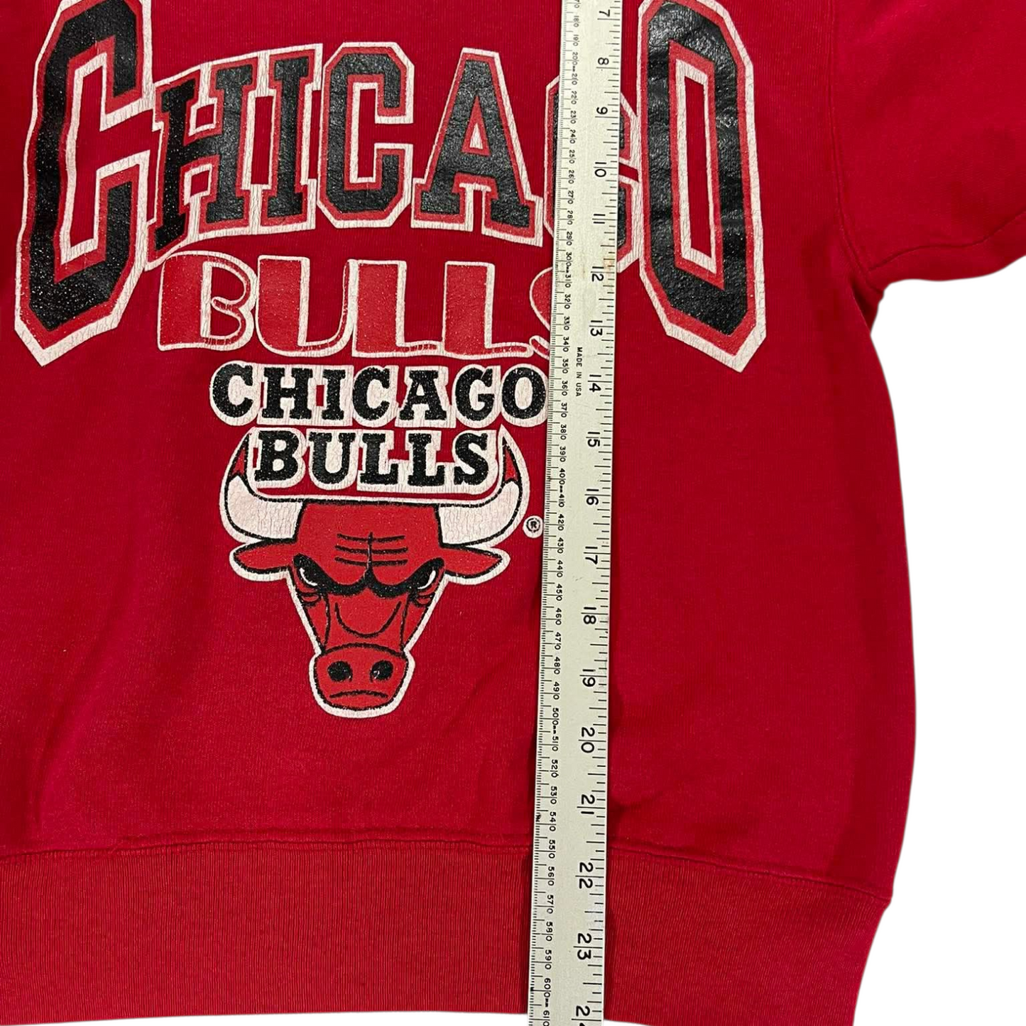 VINTAGE CHAMPION CHICAGO BULLS RED CREWNECK SWEATSHIRT (M)