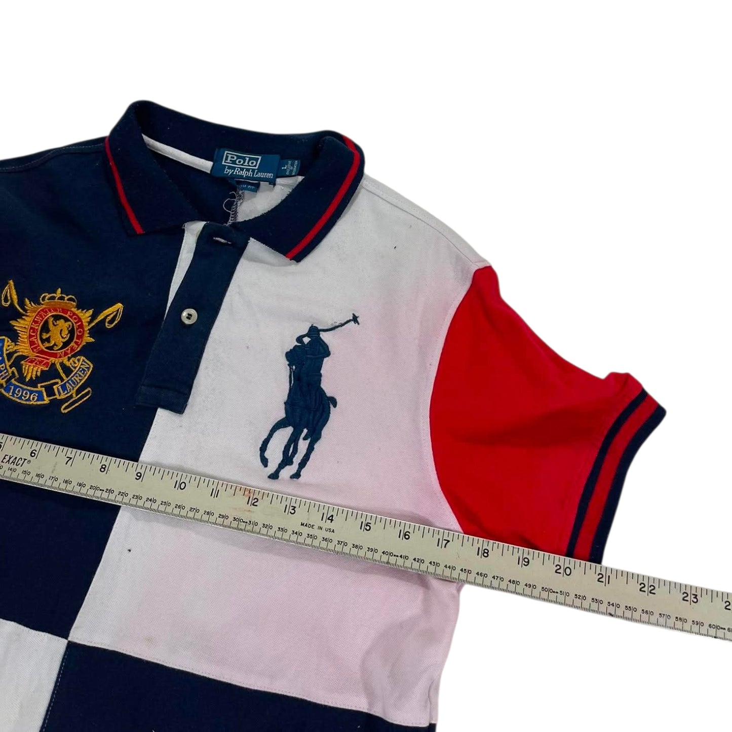 RALPH LAUREN MULTI COLOURED POLO SHIRT (M)