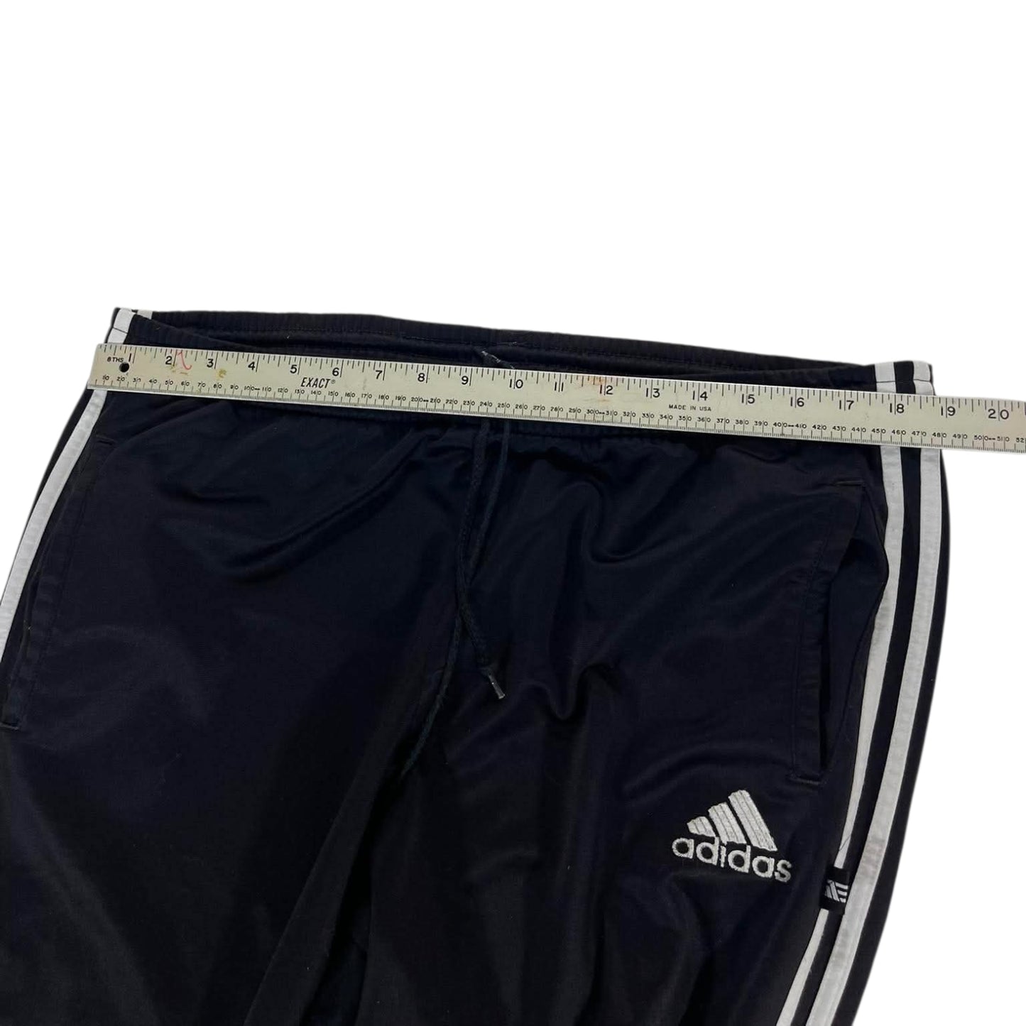 ADIDAS BLACK BAGGY TRACK PANTS (L)