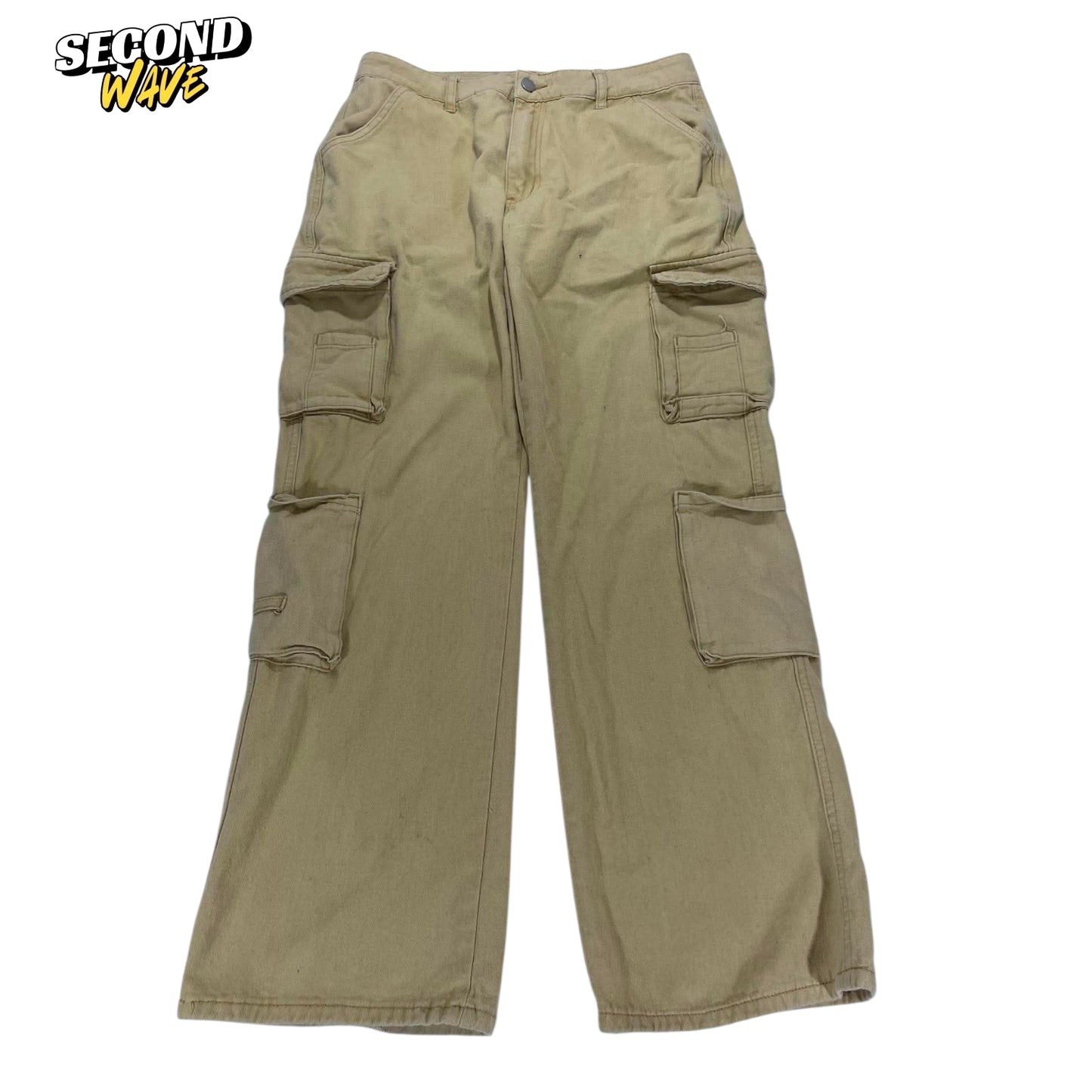 Y2K TAN CARGO PANTS (L)