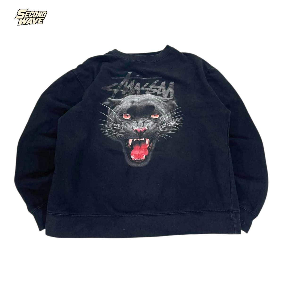 STÜSSY BLACK PANTHER CREWNECK (M)
