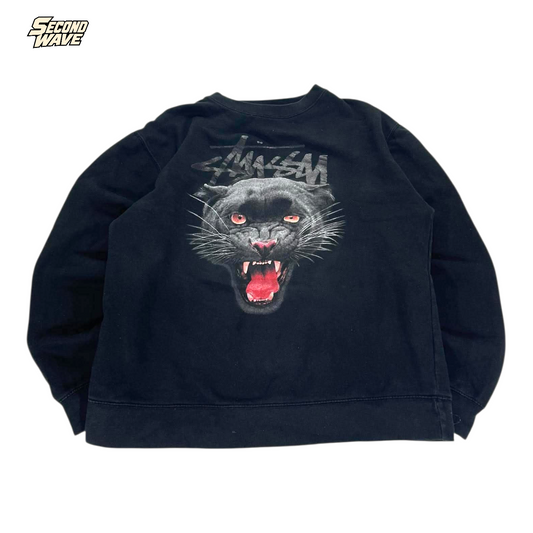 STÜSSY BLACK PANTHER CREWNECK (M)