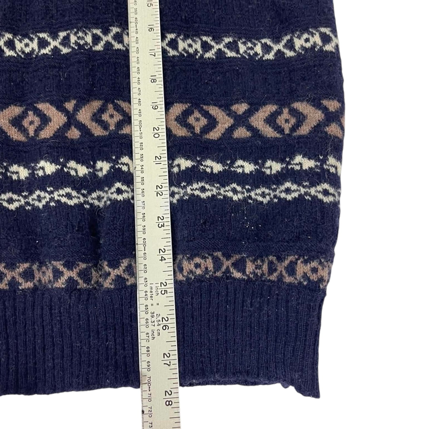 VINTAGE ADVANTAGE NAVY BLUE V SWEATER VEST (L)