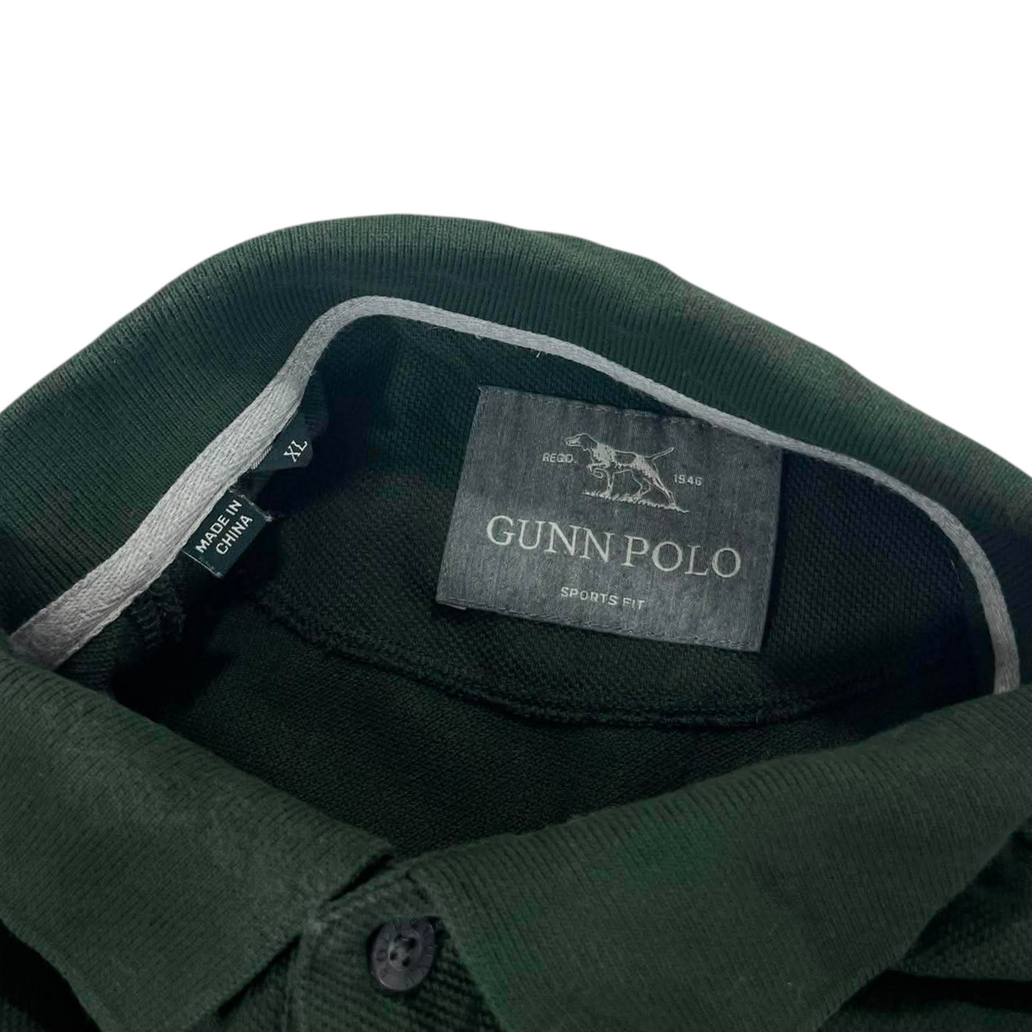 GUNN POLO GREEN LONG SLEEVE POLO SHIRT (L)