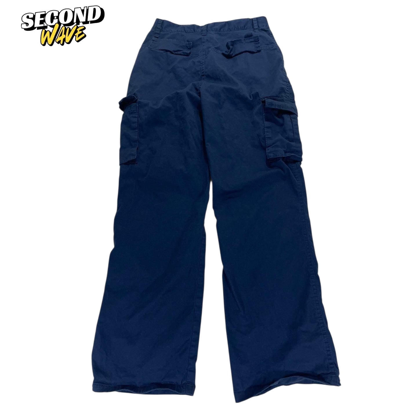 VINTAGE 100% COTTON NAVY BLUE CARGO PANTS (28)