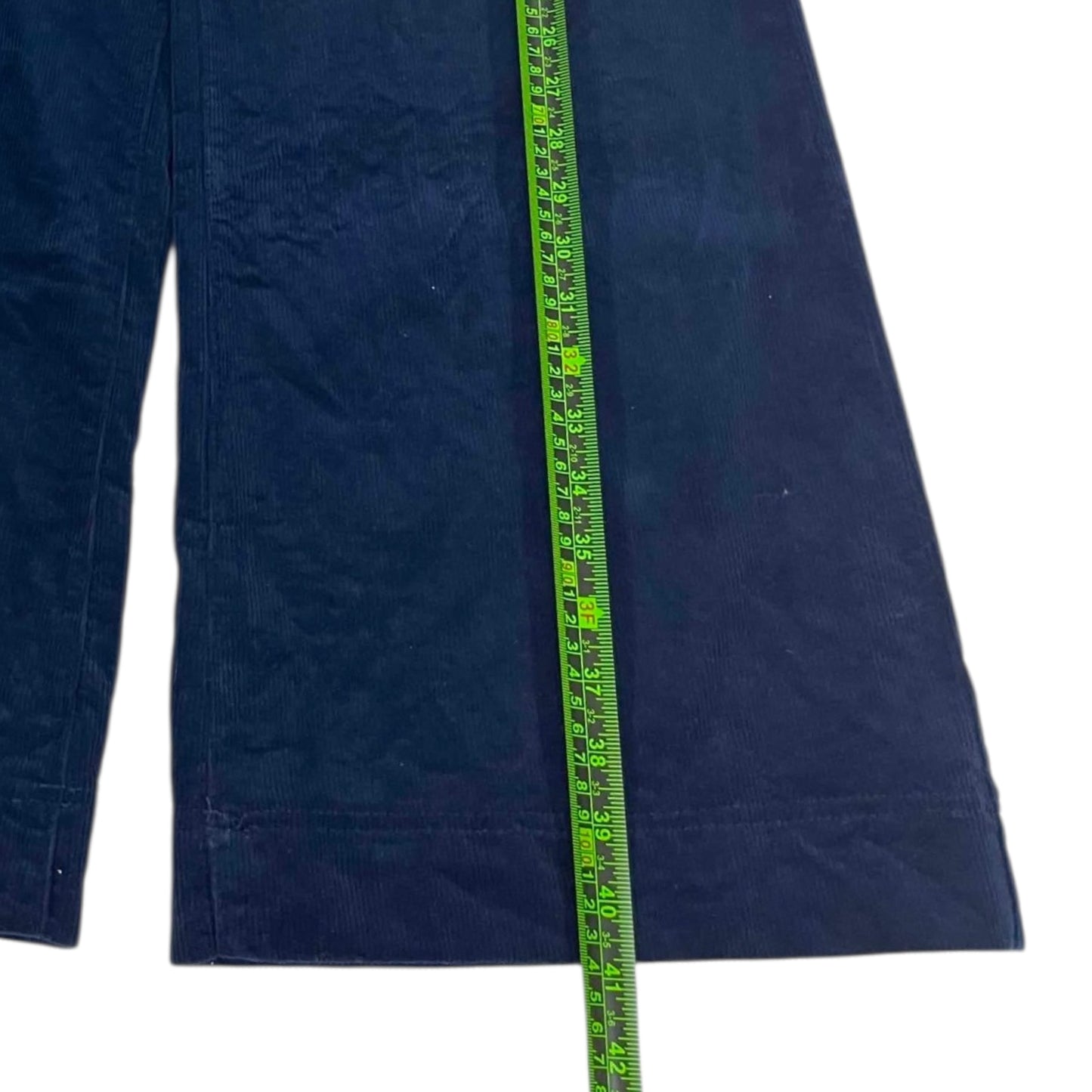 VINTAGE ZEST NAVY BLUE CORDUROY WIDE LEG PANTS (34")