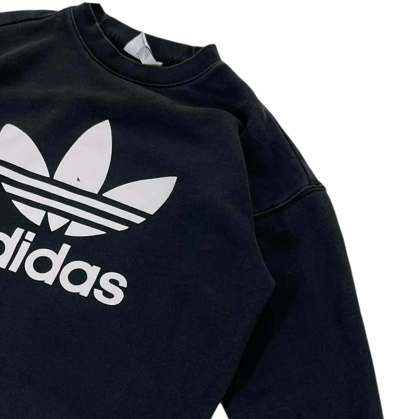 ADIDAS BLACK CREWNECK SWEATSHIRT (M)