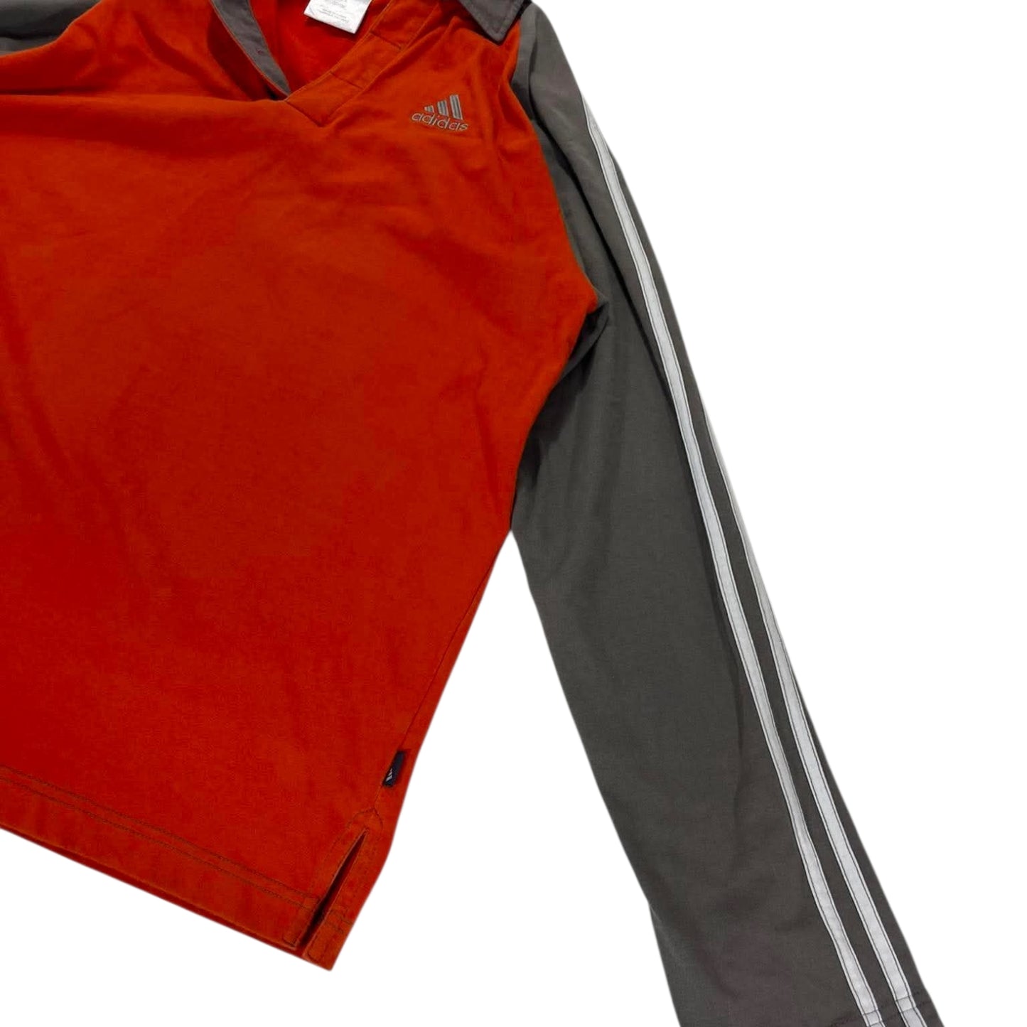 ADIDAS ORANGE LONG SLEEVE POLO SHIRT (M)