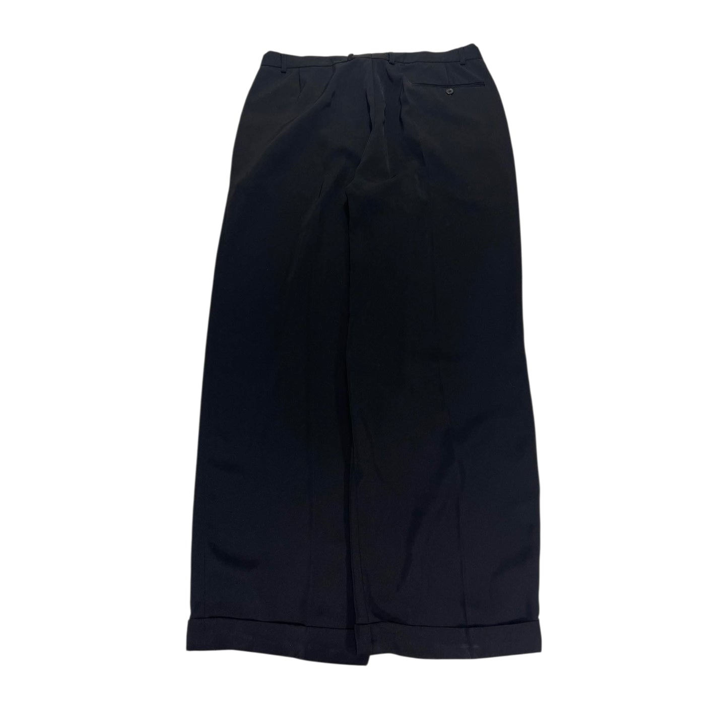CHISEL BLACK WIDE LEG TROUSERS (34)