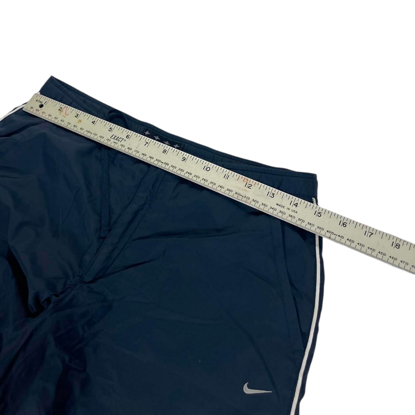 VINTAGE LIGHTWEIGHT NIKE NAVY TRACK PANTS (S-M) ⁴