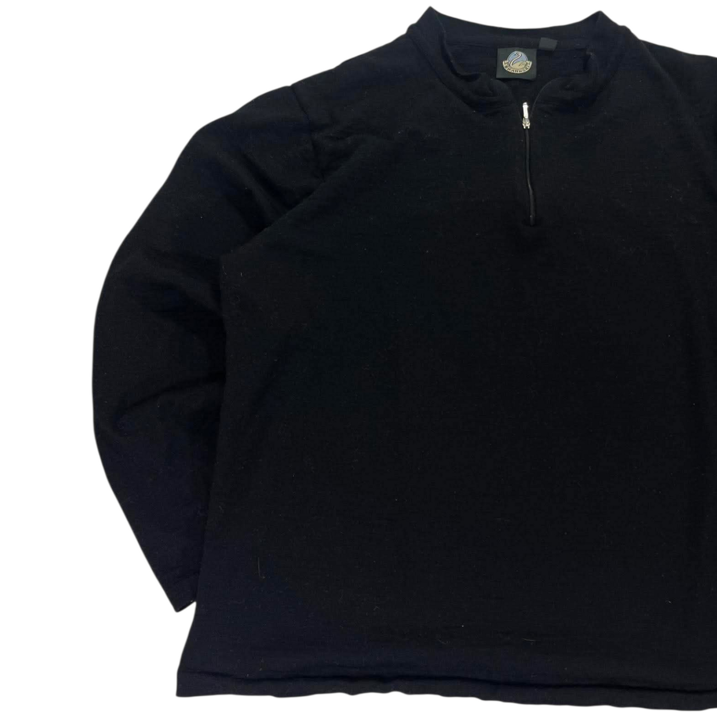 100% MERINO WOOL SWANDRI BLACK QUARTER ZIP SWEATSHIRT (M-L)