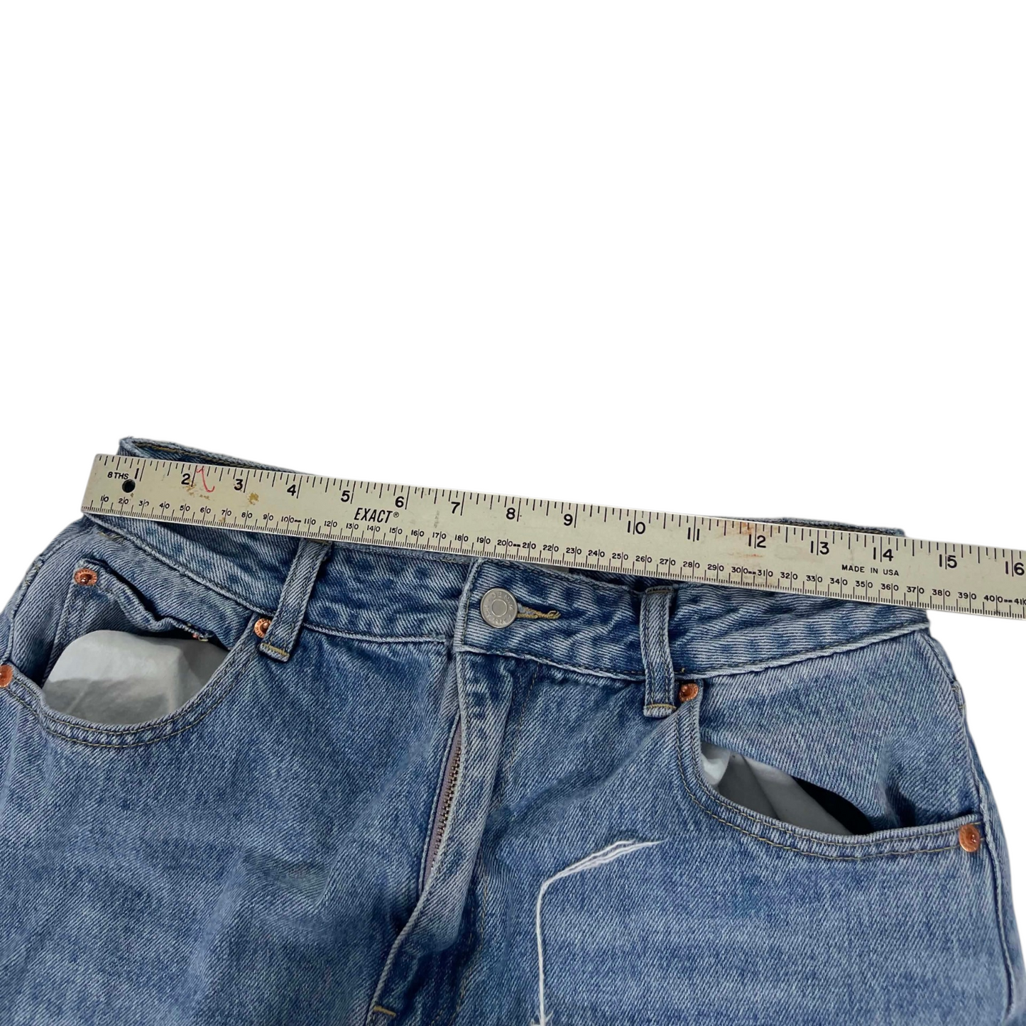 90S BAGGY WIDE LEG BLUE DENIM JEANS (28)