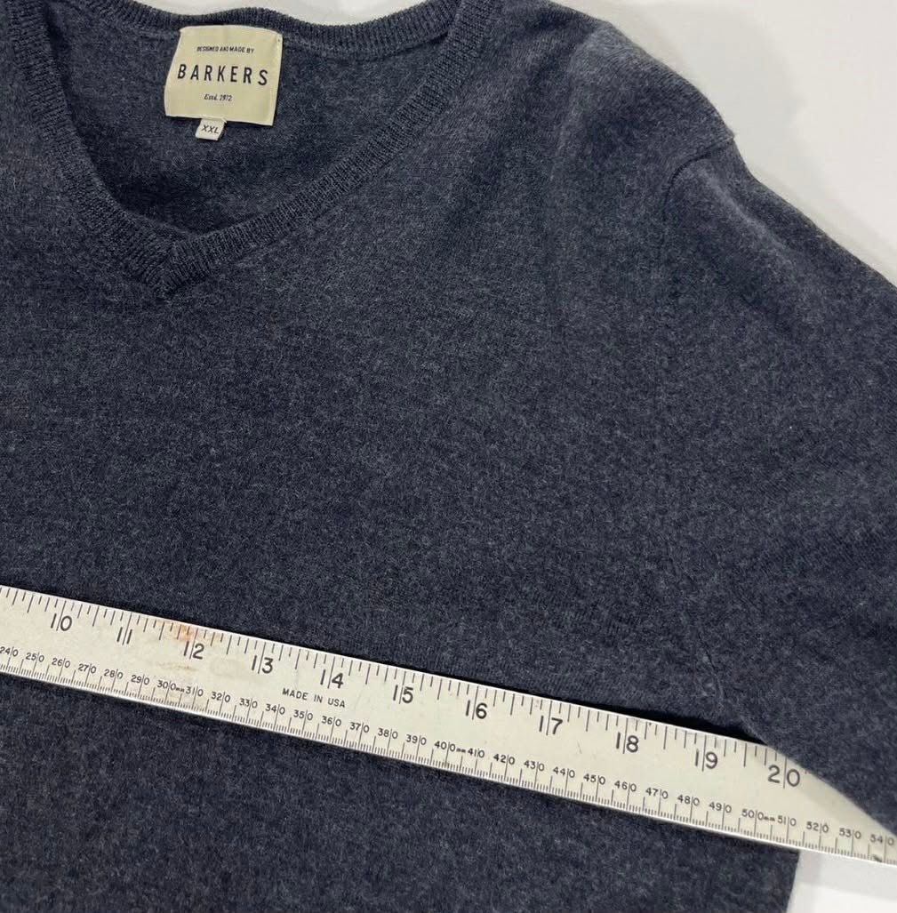 100% MERINO WOOL VINTAGE BARKERS V NE K JUMPER (XXL)