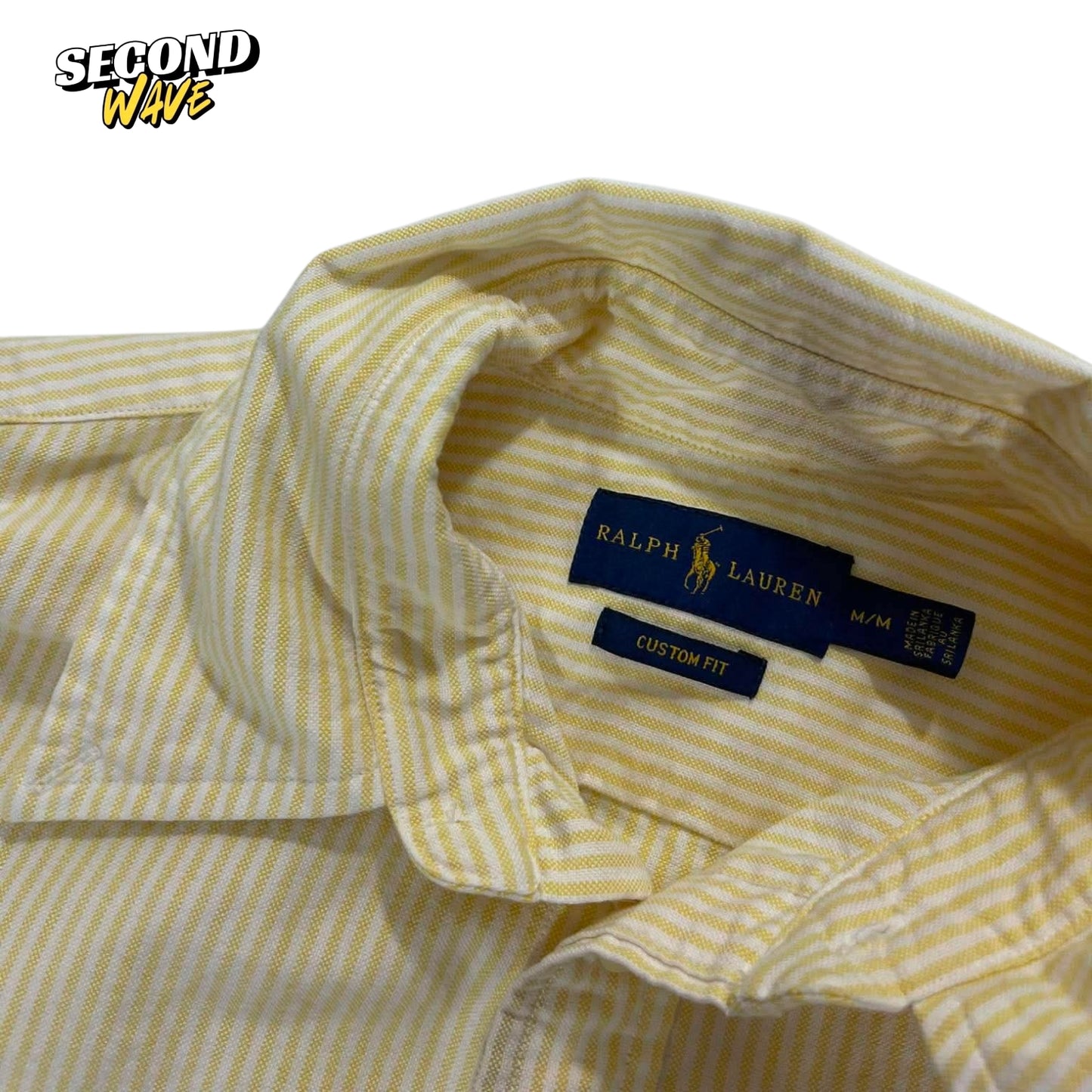 RALPH LAUREN YELLOW STRIPED BUTTON UP (M)