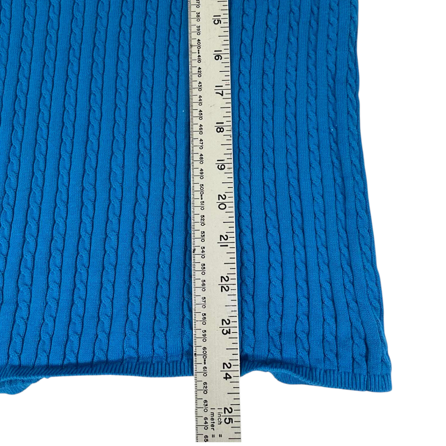 TOMMY HILFIGER BLUE CABLE KNIT SWEATER (S-M)