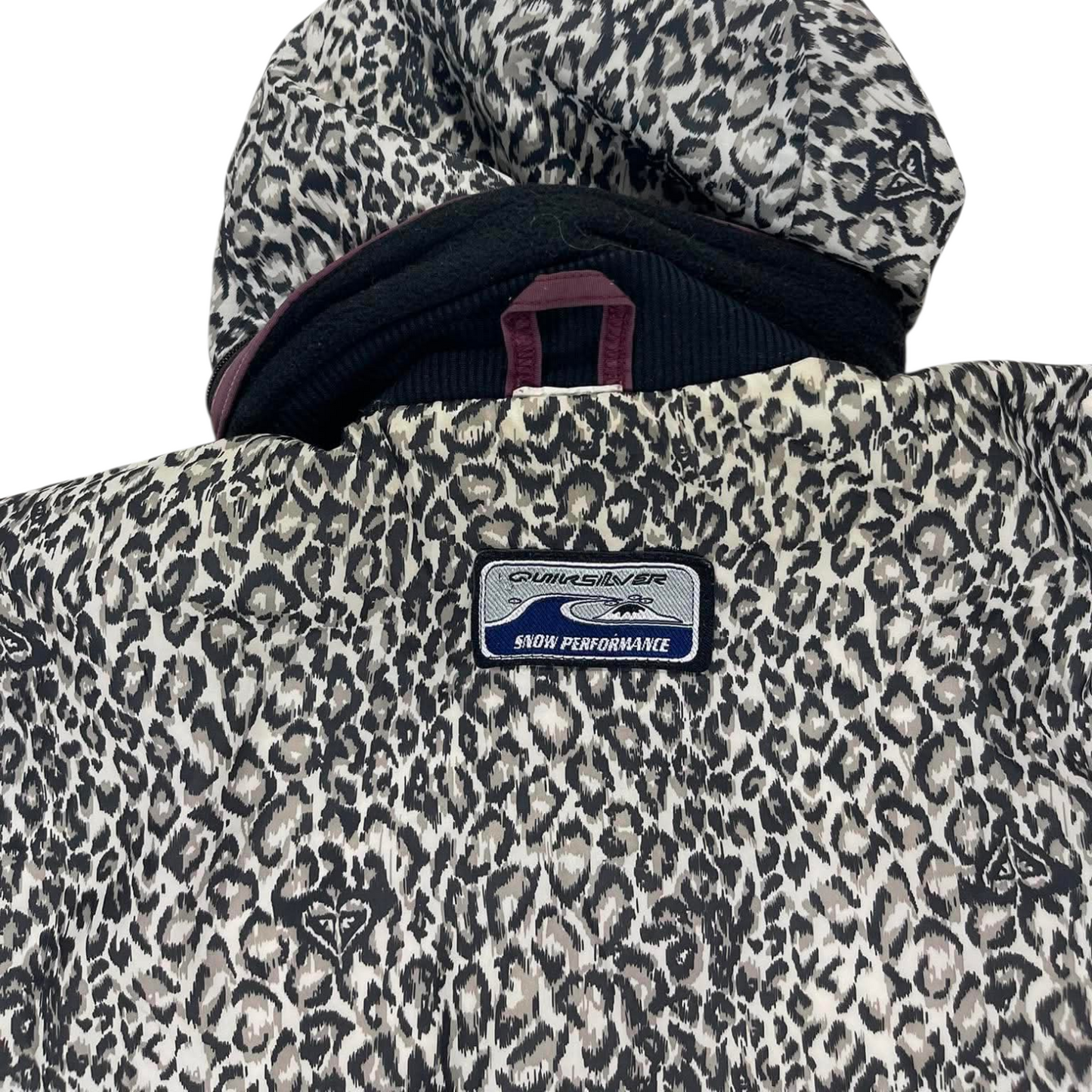 VINTAGE 2 in 1 QUICKSILVER LEOPARD PRINT SNOWBOARD REVERSIBLE JACKET (L)