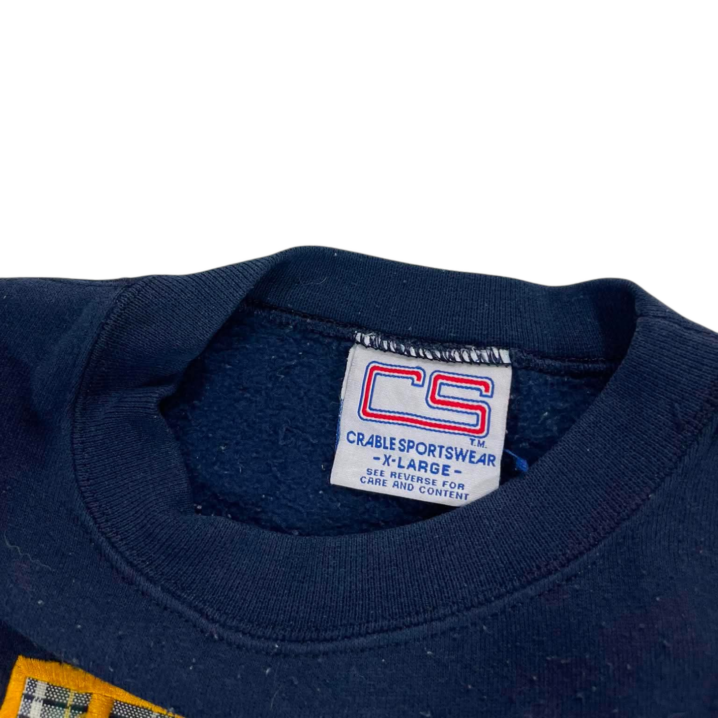 90S UCLA EMBROIDERED BRUINS NAVY CREWNECK (L-XL)