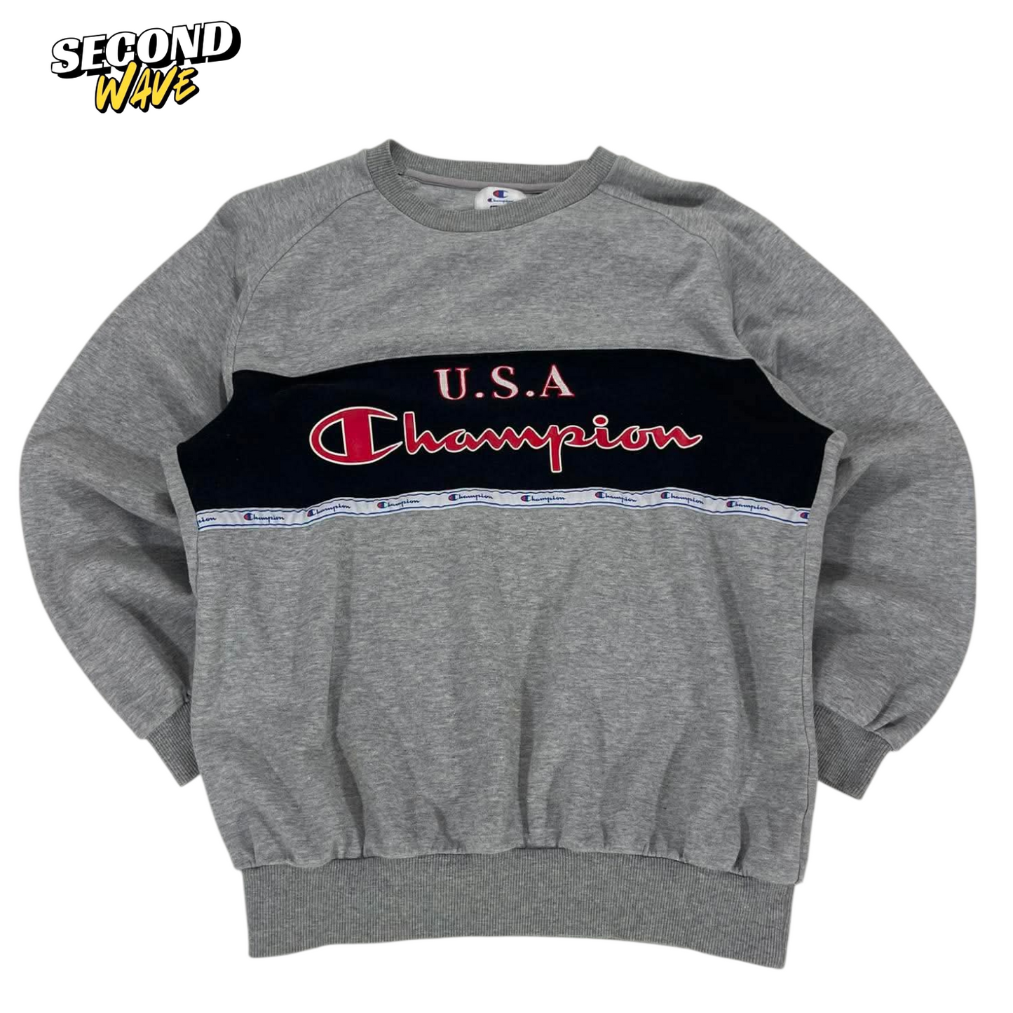 CHAMPION GREY CREWNECK SWEATSHIRT (M)