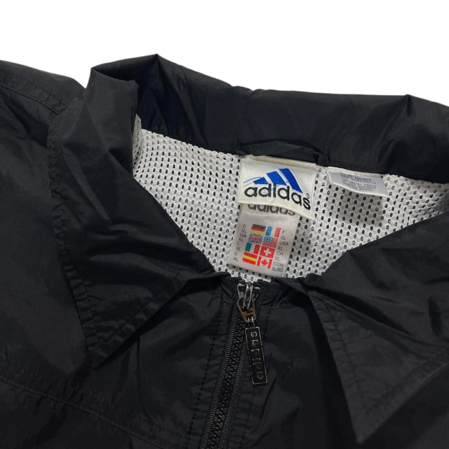 VINTAGE FCB ADIDAS BLACK WINDBREAKER JACKET (XL)